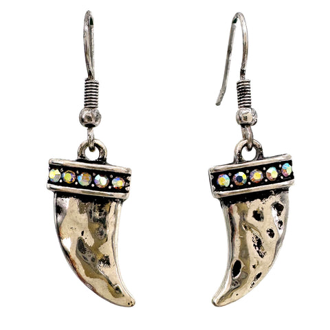 Elephant Horn Tusk Metal Earrings