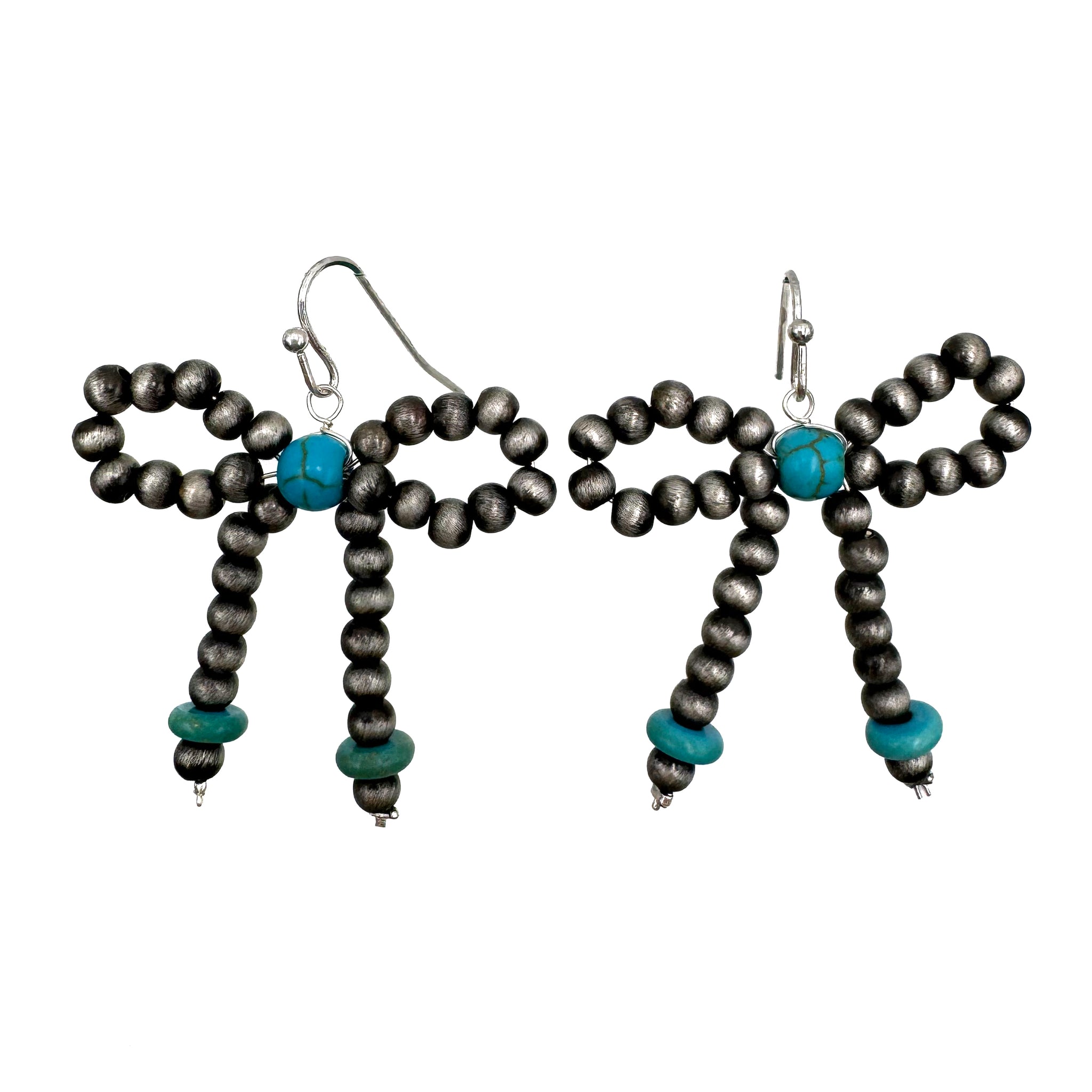 Ribbon Style Turquoise Navajo Beads Earrings