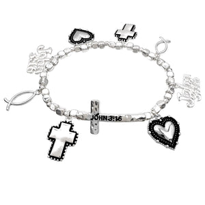 John 3:16 Charms Stretch Bracelet