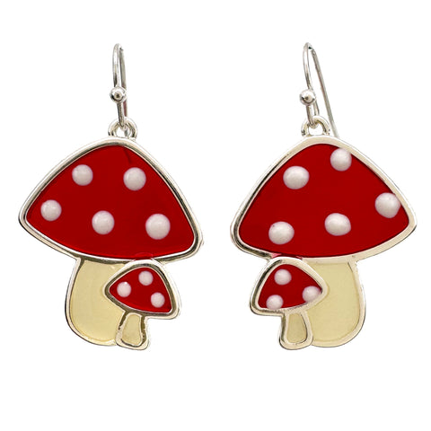 Red Mushroom Earrings