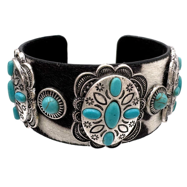 Western Concho Cowhide Hair Cuff