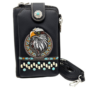 Bald Eagle Embroidered Native Tribal Southwestern Phone Wallet