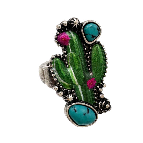 Green Cactus Stretch Ring