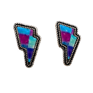 Lightning Bolt Stud Earrings