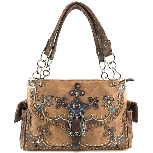 Moccasin Western Buckle Women's Handbag Purse