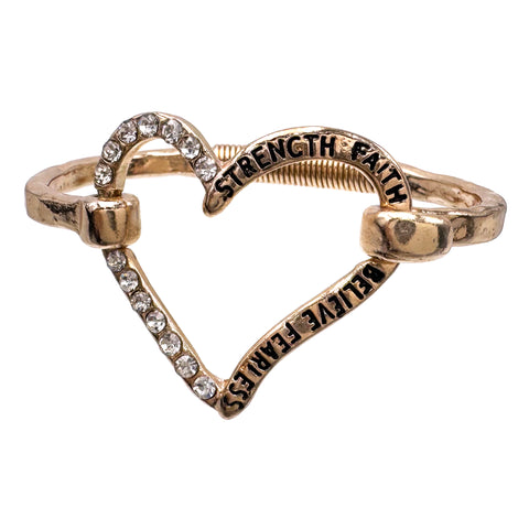 Heart Strength Faith Believe Fearless Bangle