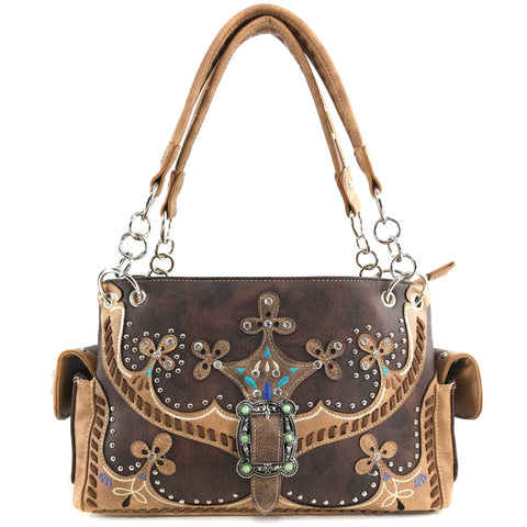 Moccasin Western Buckle Women's Handbag Purse