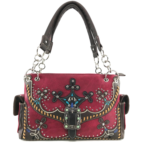 Moccasin Western Buckle Women's Handbag Purse