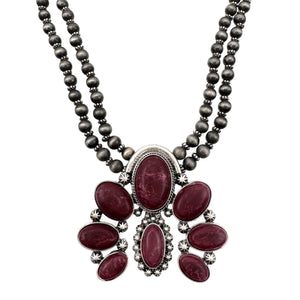 Aubergine Purple Violet Squash Blossom Necklace