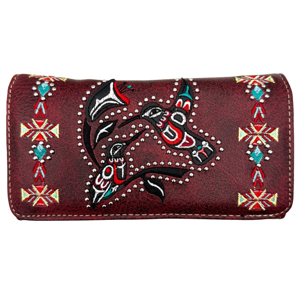 Native Embroidered Hummingbird Crossbody Western Wallet