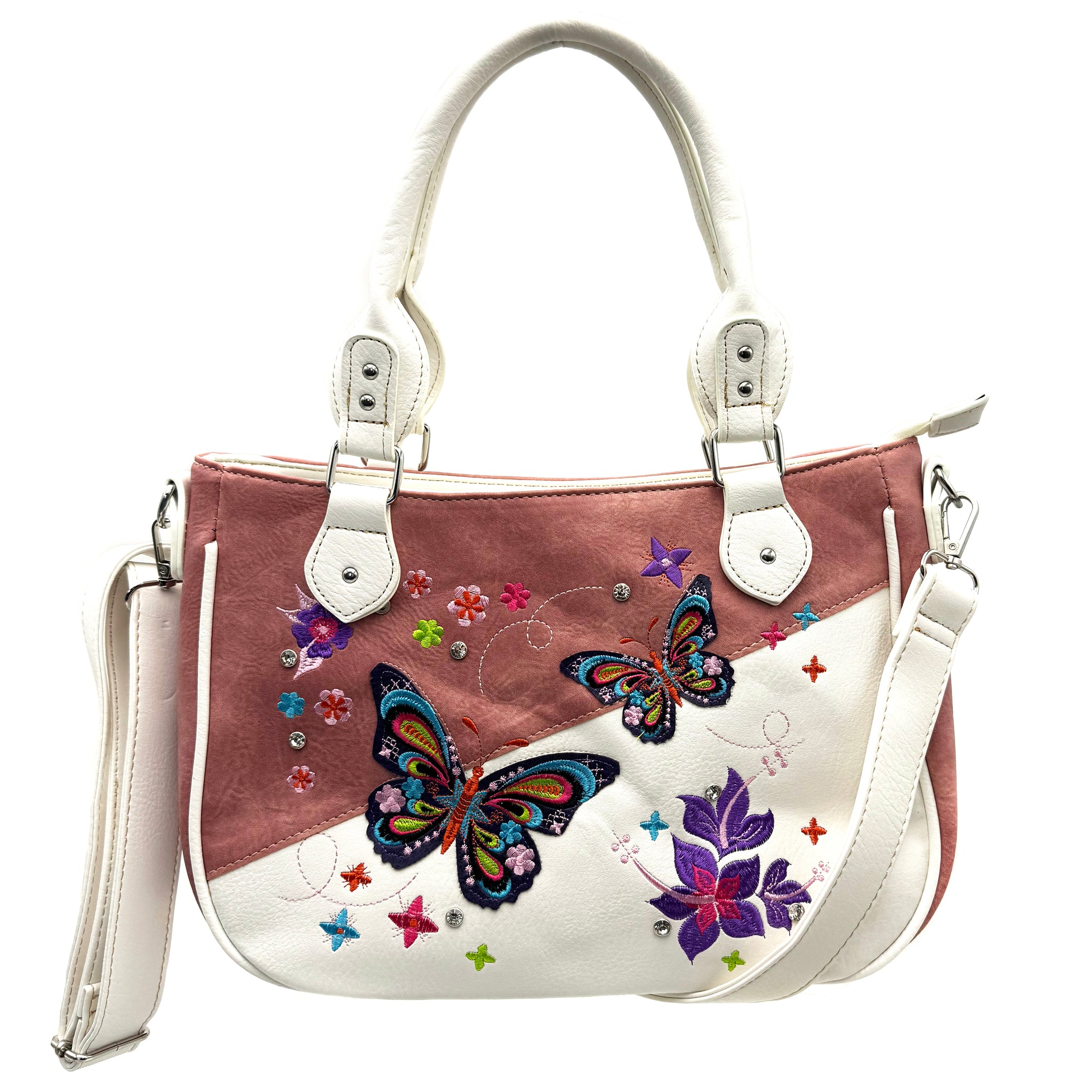 Butterfly Rainbow Embroidered Crossbody Purse