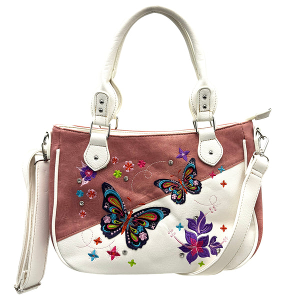 Butterfly Rainbow Embroidered Crossbody Purse
