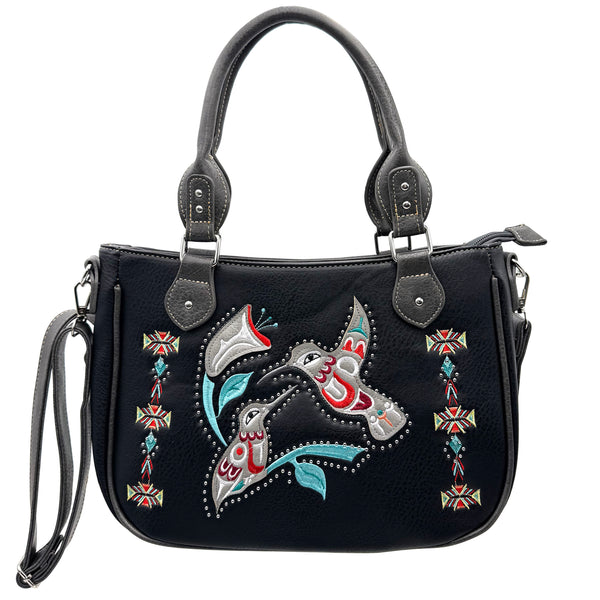 Native Embroidered Hummingbird Crossbody Purse