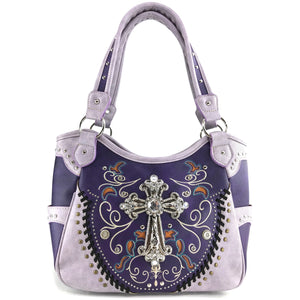 Western Cross Floral Tote Purse for Women