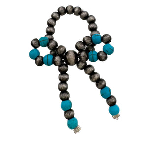 Ribbon Style Turquoise Navajo Beads Ring