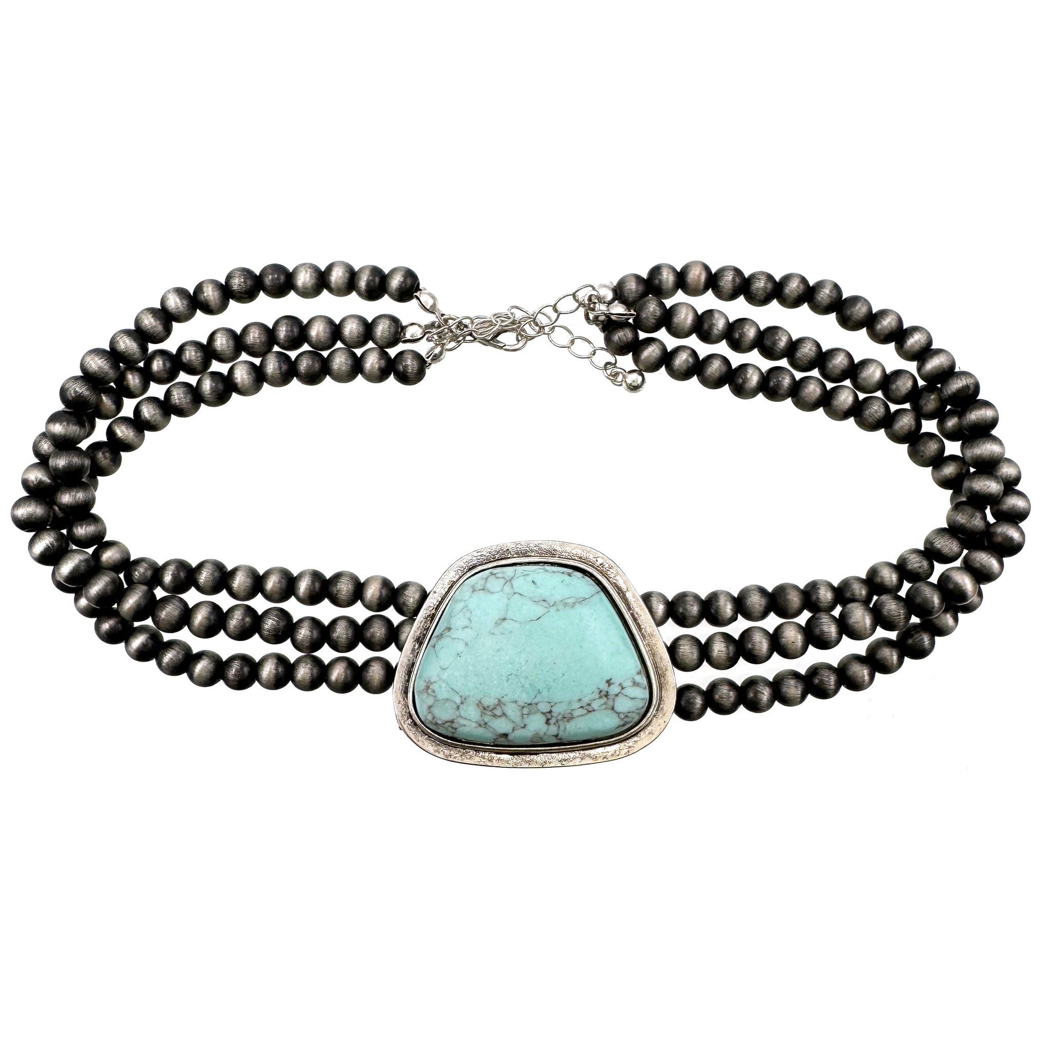 Bohemian Western Stone Turquoise Choker Necklace