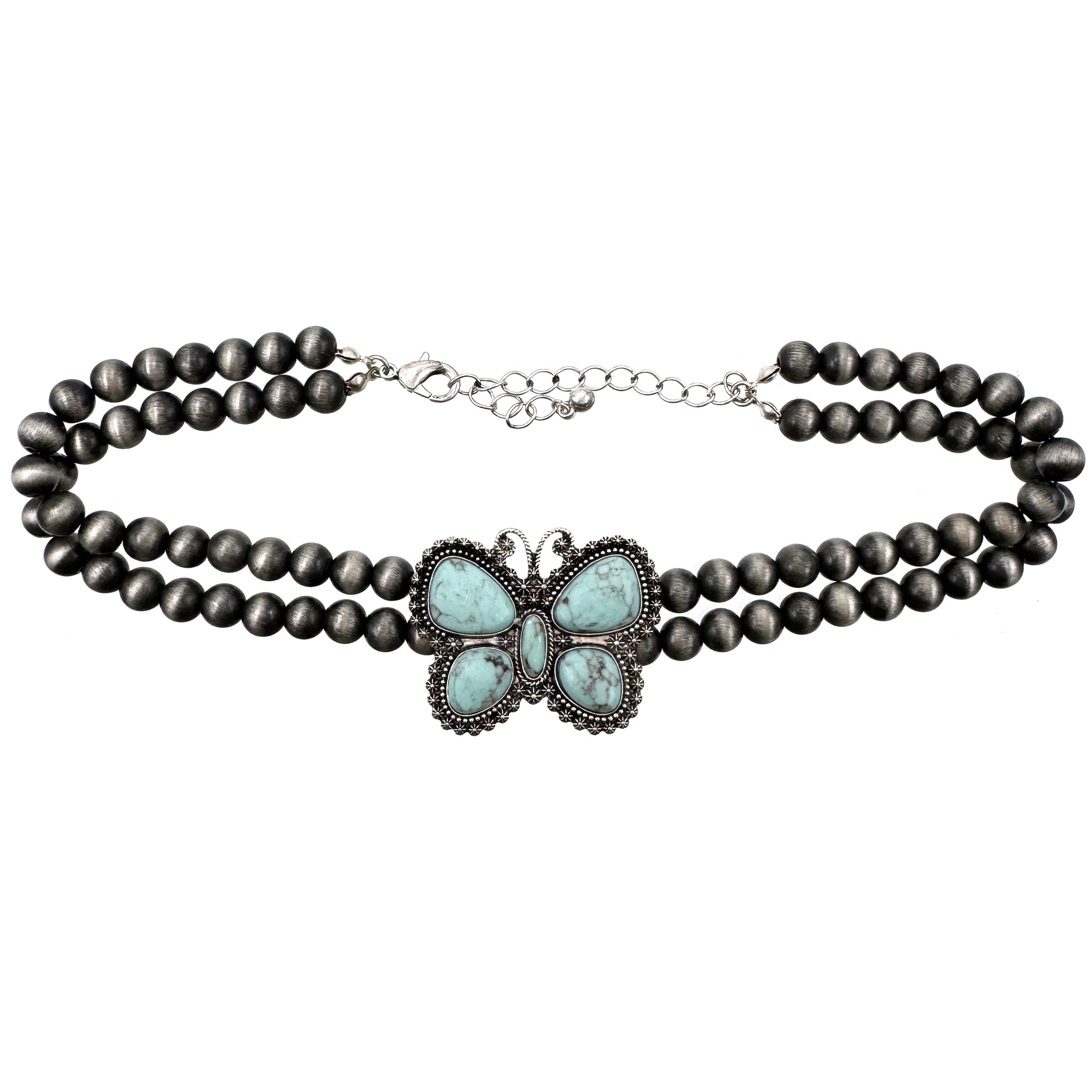 Bohemian Western Butterfly Turquoise Choker Necklace
