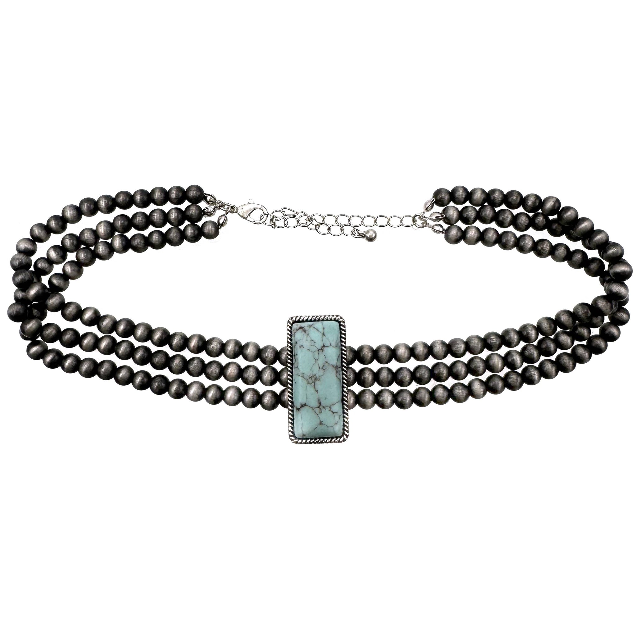 Bohemian Western Bar Turquoise Choker Necklace