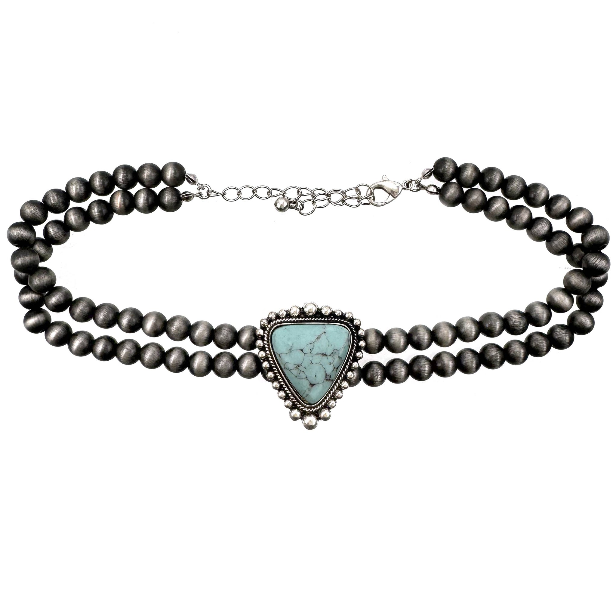 Bohemian Western Trillion Turquoise Choker Necklace