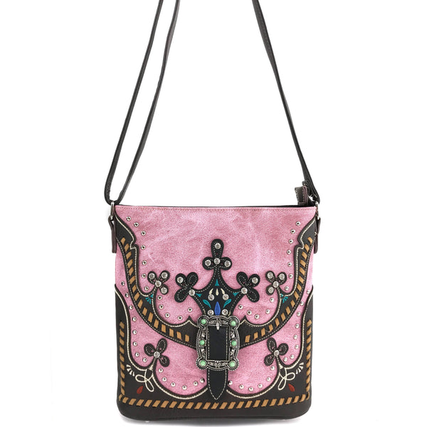 Nora Western Floral Crossbody Satchel Bag
