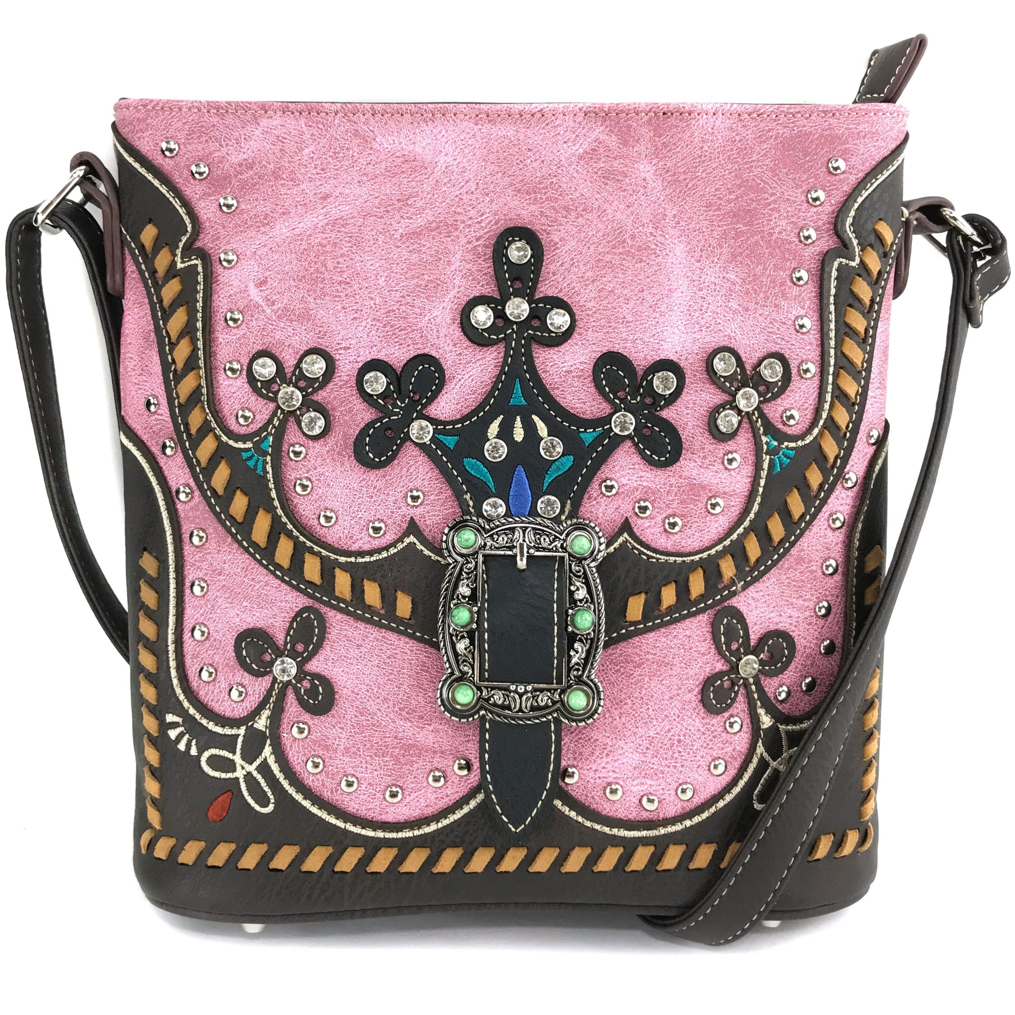 Nora Western Floral Crossbody Satchel Bag