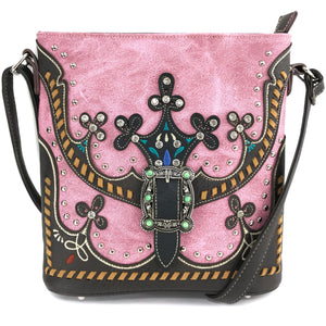 Nora Western Floral Crossbody Satchel Bag