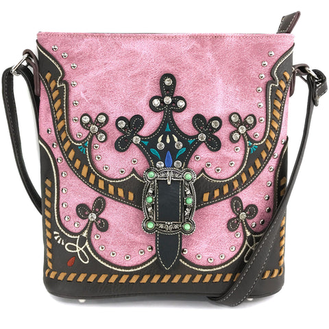 Nora Western Floral Crossbody Satchel Bag