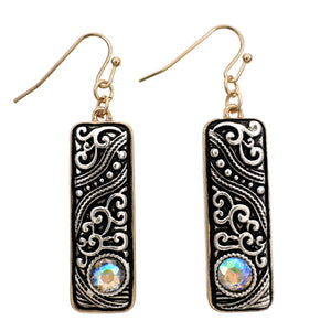 Western Filigree Silver AB Earrings