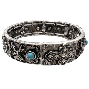 Cross and Arrows Metal Stretch Bracelet