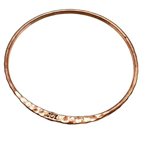 Engraved Joy Inspirational Message Wrist Bangle