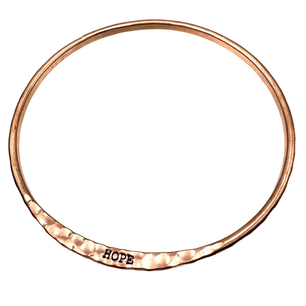 Engraved Hope Inspirational Message Wrist Bangle