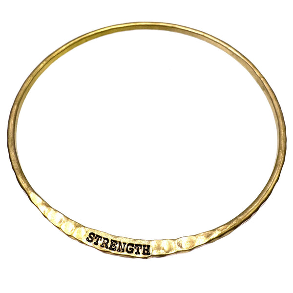 Engraved Strength Inspirational Message Wrist Bangle