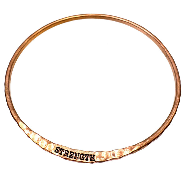 Engraved Strength Inspirational Message Wrist Bangle
