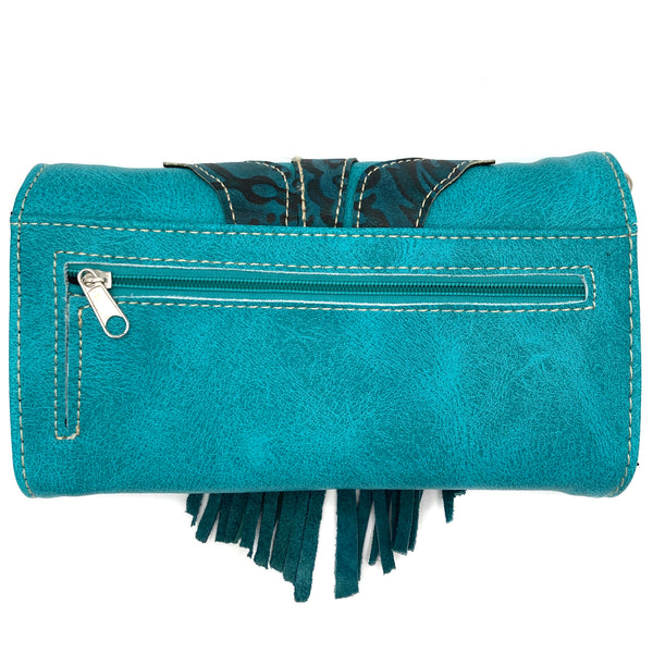 Lace Fringe Trifold Crossbody Wallet