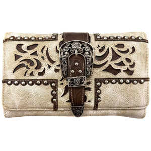 Western Cross Design Studded Wallet