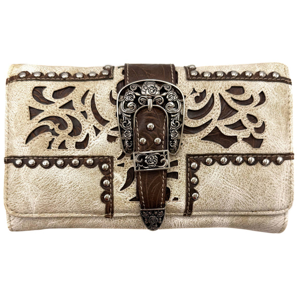 Western Cross Design Studded Wallet
