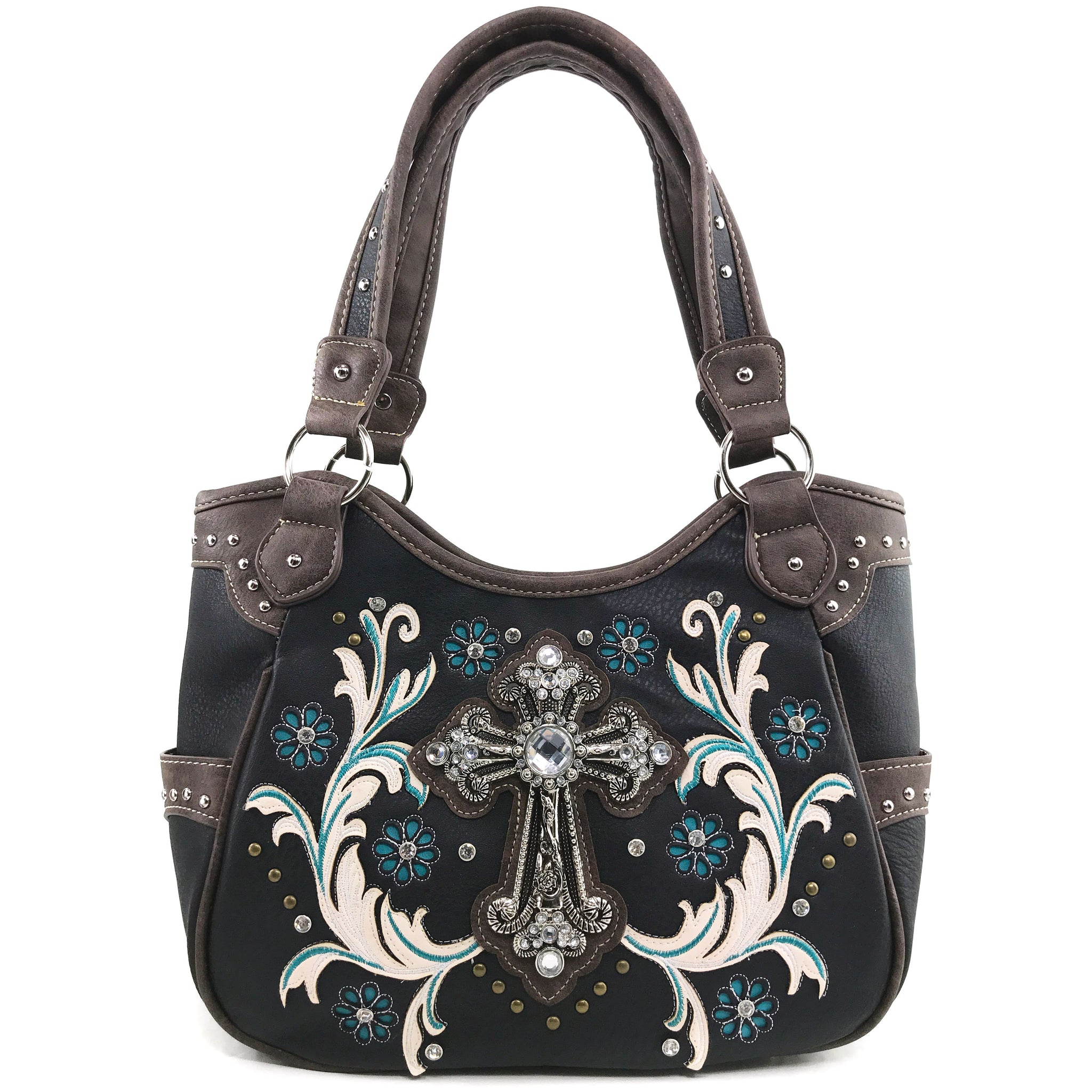 Cross Flower Blossom Western Purse