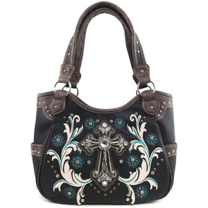 Cross Flower Blossom Western Purse