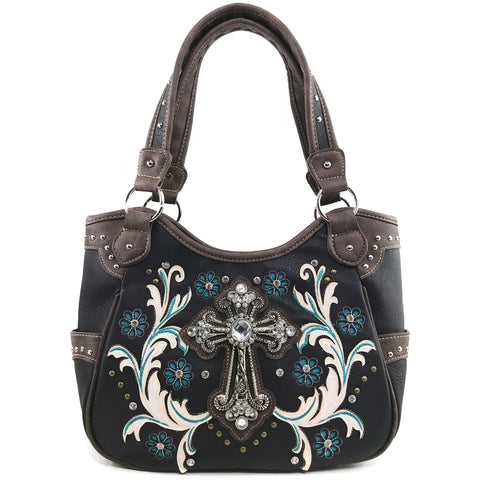 Cross Flower Blossom Western Purse