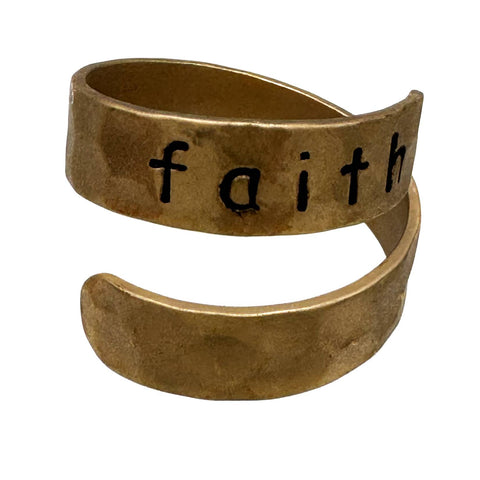 Faith Engraved Metal Ring