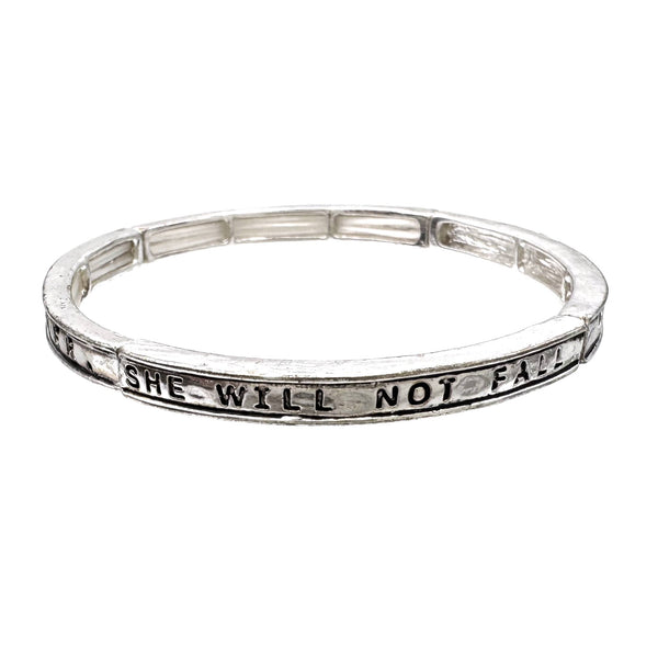 Psalm 46:5 Silver Winged Stretch Bracelet