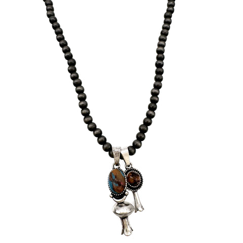 Duo Bisbee Stone Navajo Bead Necklace