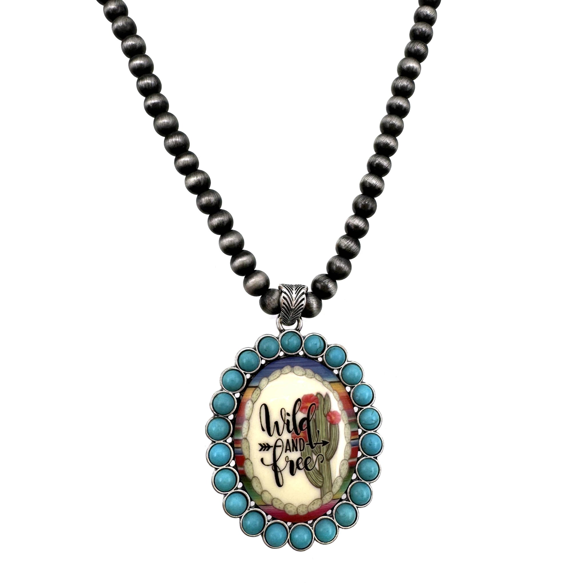 Wild and Free Cabochon Ornament Navajo Bead Necklace