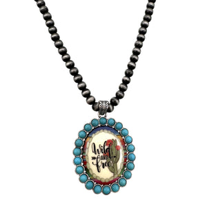 Wild and Free Cabochon Ornament Navajo Bead Necklace