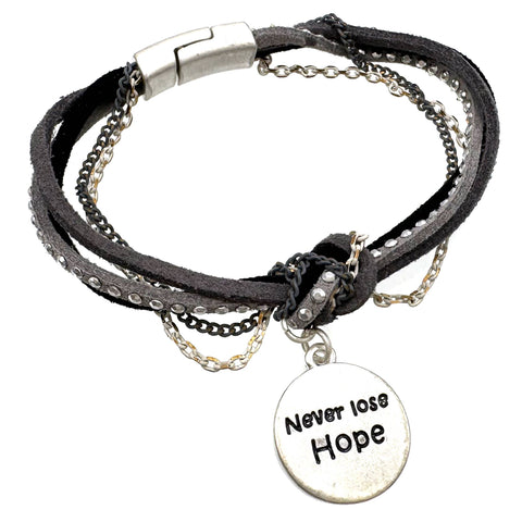 Never Lose Hope Charms Cute Suede Bracelet