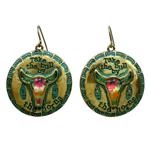 Take the Bulls by the Horns Longhorn Metal Earrings