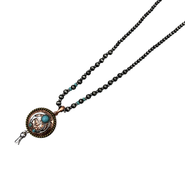 Western Squash Blossom Pendant Navajo Necklace
