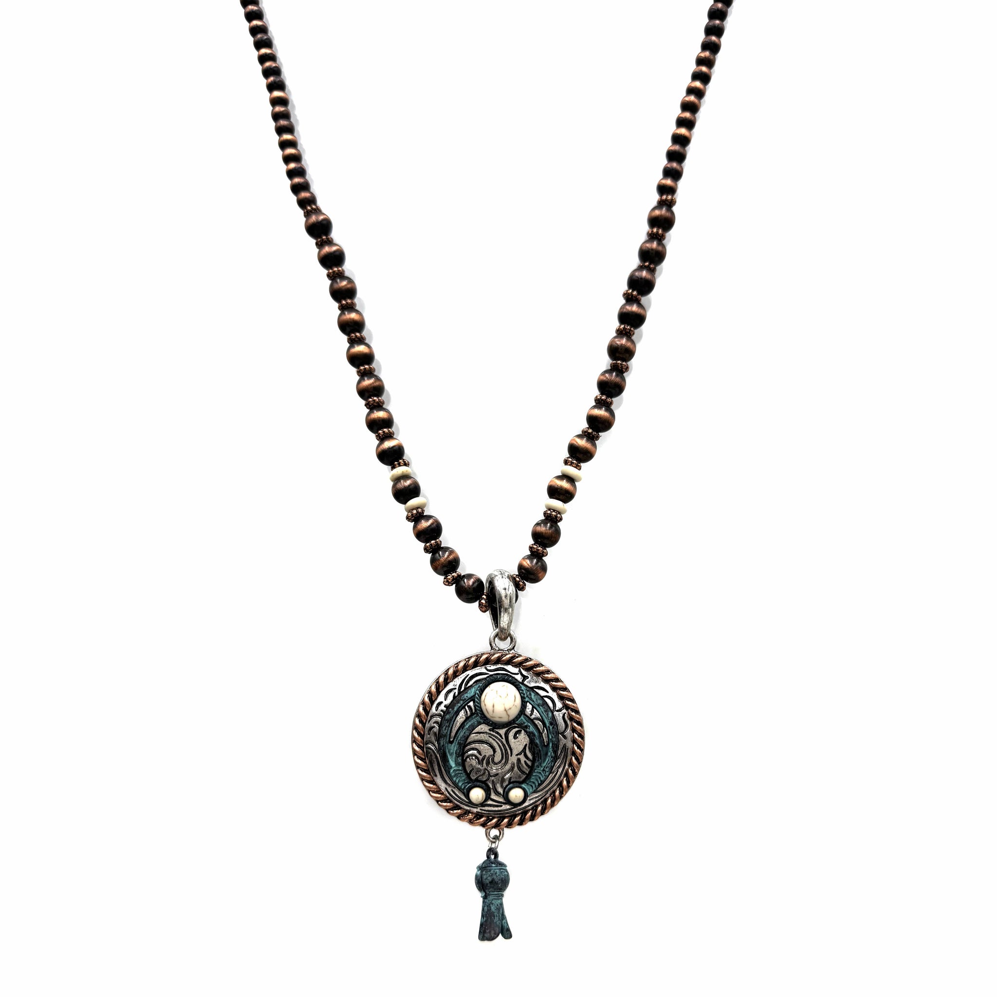 Western Squash Blossom Pendant Navajo Necklace