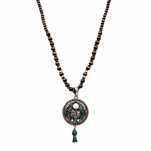 Western Squash Blossom Pendant Navajo Necklace