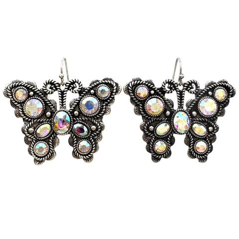 Large Stone Butterfly Earrings